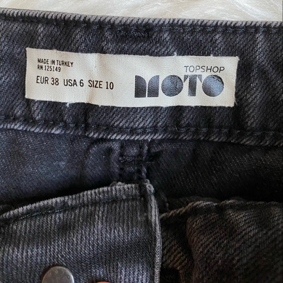 Topshop sequin black denim mini skirt. - Picture 2 of 3